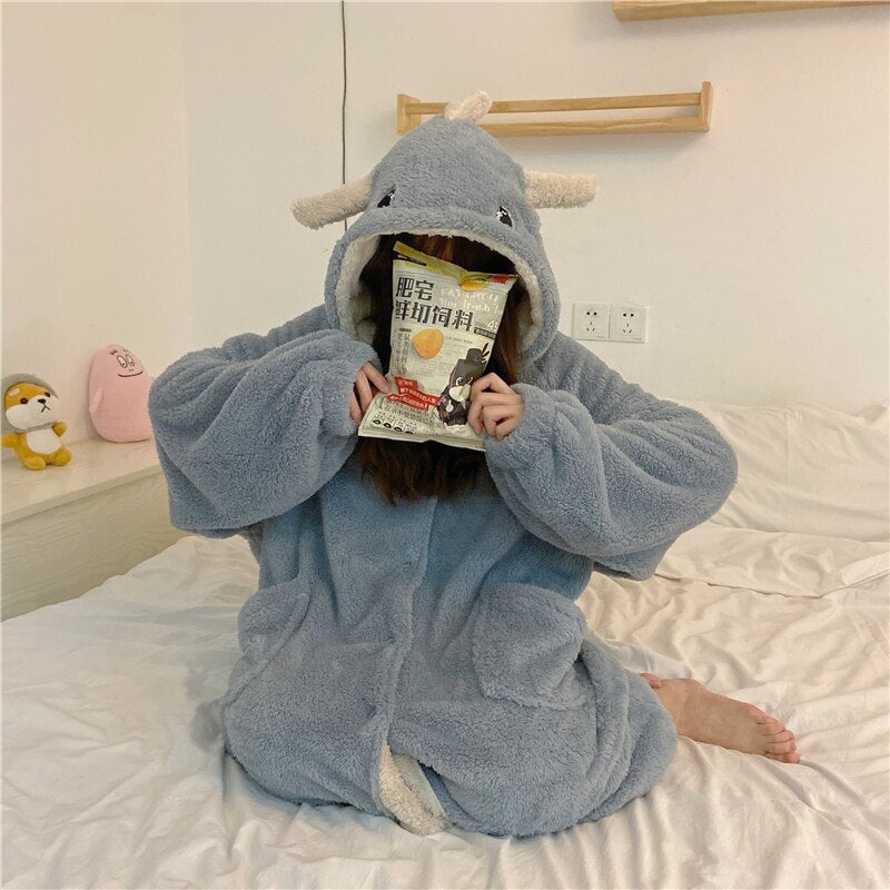 Kawaii Pastel Dragon Plush Hoodie Blanket | ventumra