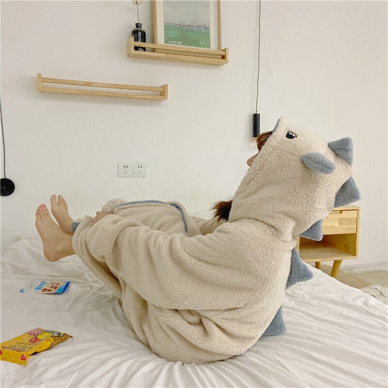 Kawaii Pastel Dragon Plush Hoodie Blanket | ventumra