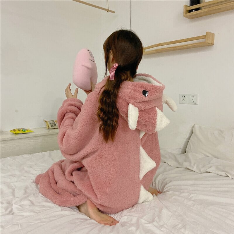 Kawaii Pastel Dragon Plush Hoodie Blanket | ventumra