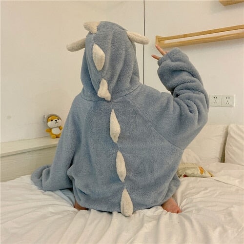 kawaiies-softtoys-plushies-kawaii-plush-Kawaii Pastel Dragon Plush Hoodie Blanket | NEW Apparel White-Pink 