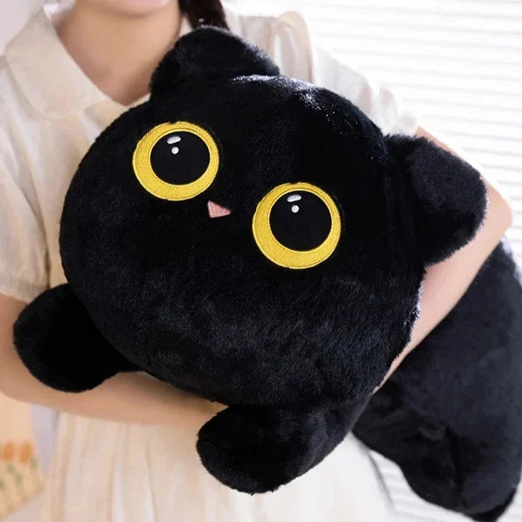 Peluches de gato gigantes, largos, negros, grises y esponjosos | ventumra