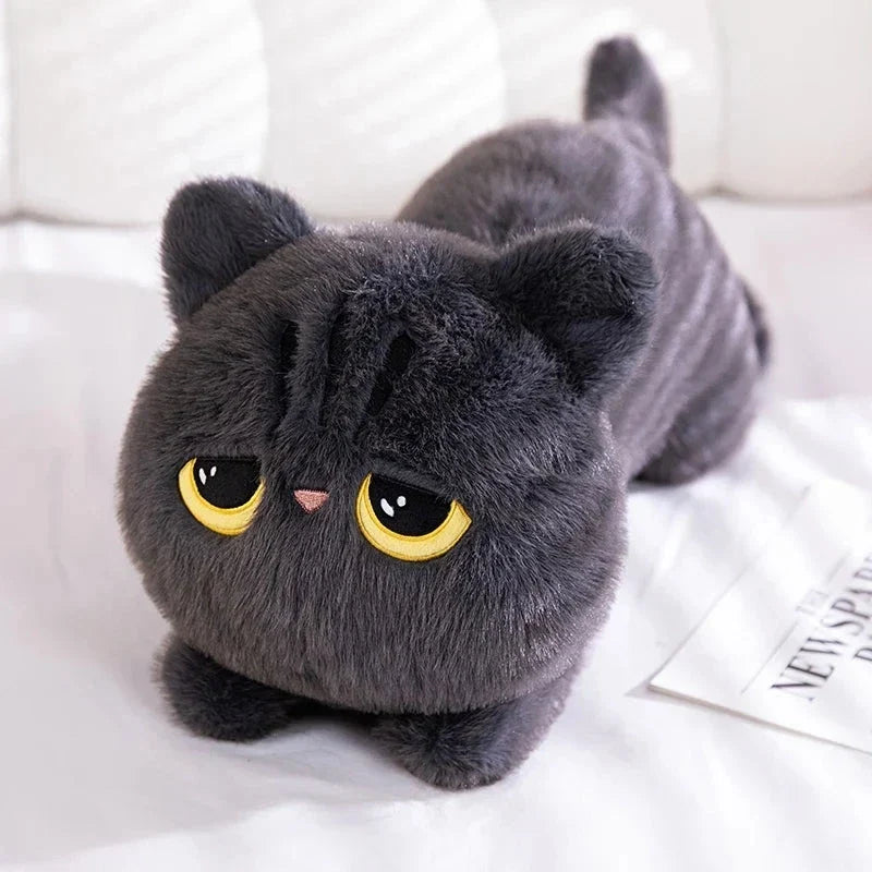 kawaiies-softtoys-plushies-kawaii-plush-Long Giant Black Gray Fluffy Cat Plushies Soft toy Black 50cm 
