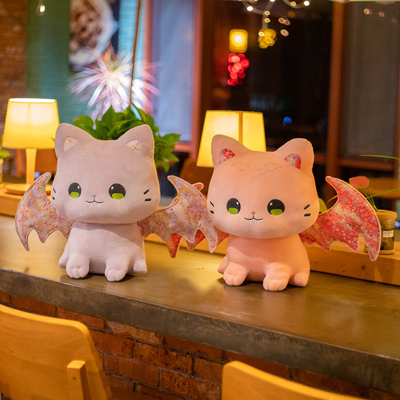 Luna & Solis the Kawaii Sakura Cats with Wings Plushies | ventumra