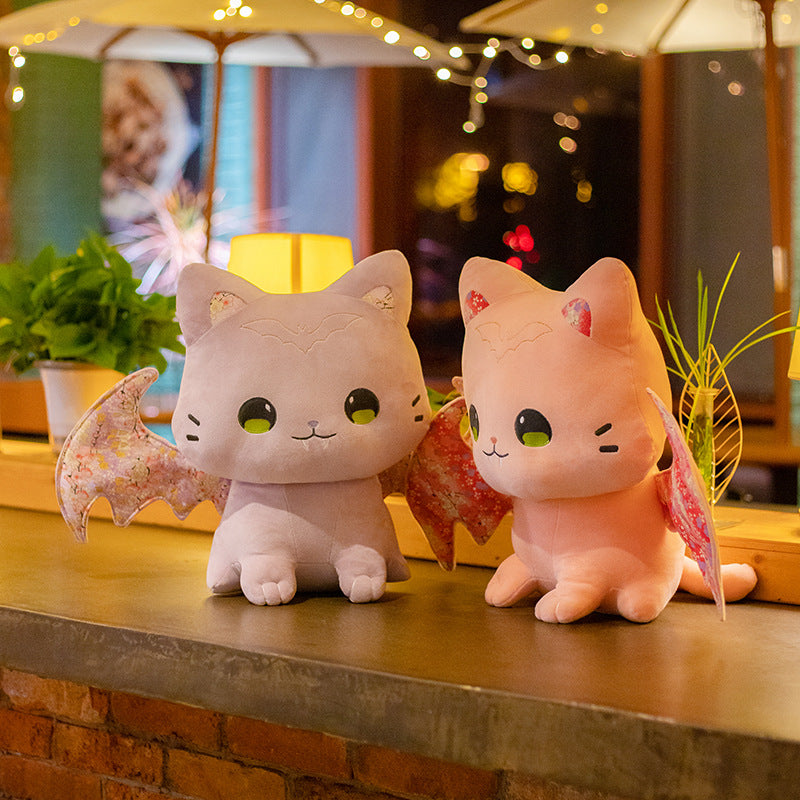 Luna & Solis the Kawaii Sakura Cats with Wings Plushies | ventumra