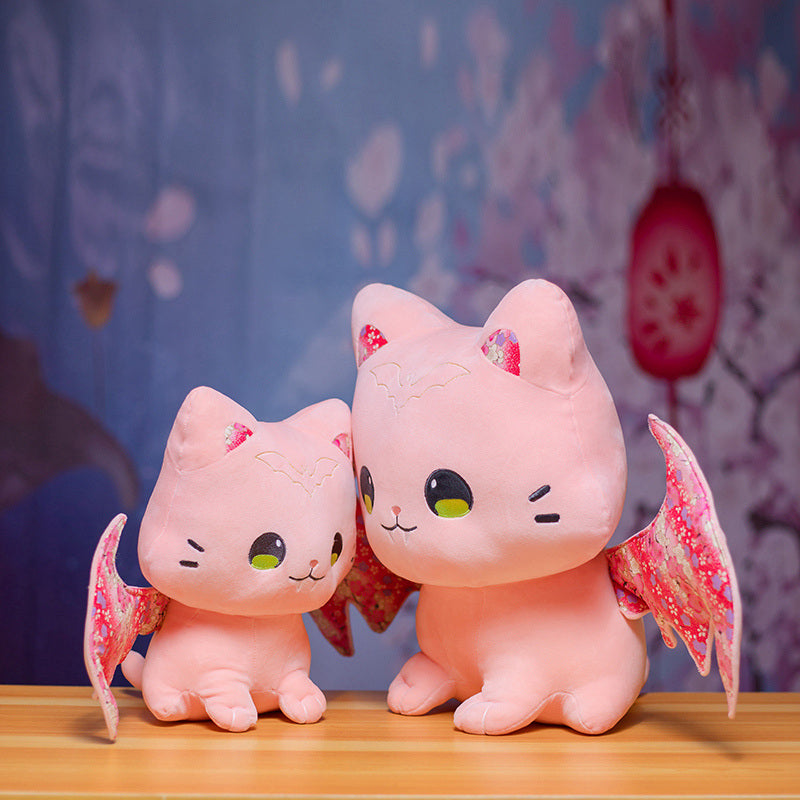 Luna & Solis the Kawaii Sakura Cats with Wings Plushies | ventumra