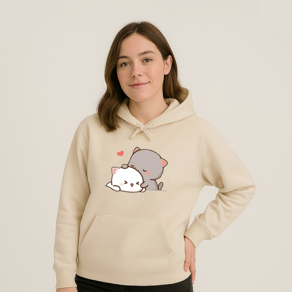 Pepper and Salt Cat Sharing Love Hoodie - Kawaiies - Adorable - Cute - Plushies - Plush - Kawaii