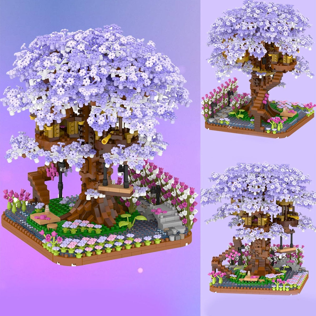 Purple Sakura Tree House Nano Building Set | ventumra