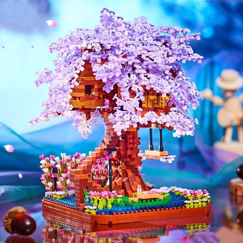 Purple Sakura Tree House Nano Building Set | ventumra