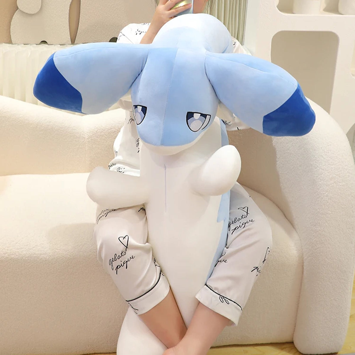 Peluche dragon bleu layette kawaii allongé Sofi | ventumra