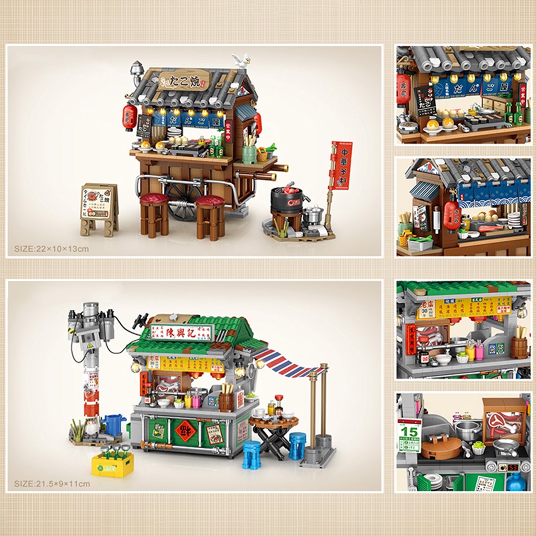 Takoyaki & Noodle Asian Street Stall Nano Building Blocks | ventumra