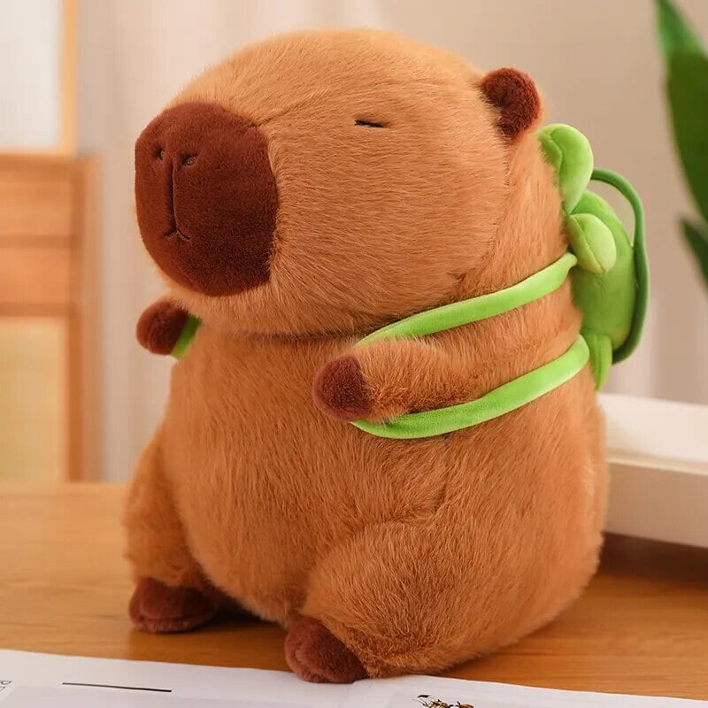 Peluche adorabili di capibara con guscio da tartaruga e zaino | ventumra