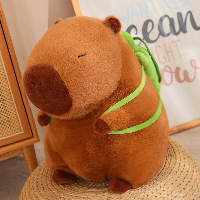 Peluche adorabili di capibara con guscio da tartaruga e zaino | ventumra