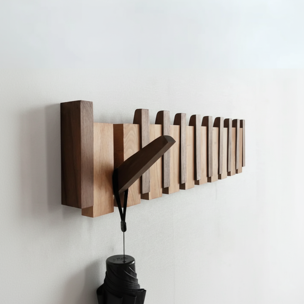 Kleshenger HarmonyCoat – Creative Wooden Coat Rack for Hall and Entrance | ventumra