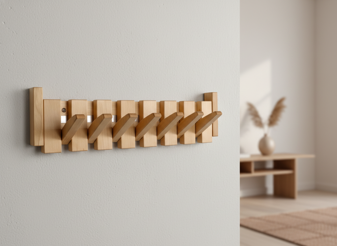 Kleshenger HarmonyCoat – Creative Wooden Coat Rack for Hall and Entrance | ventumra
