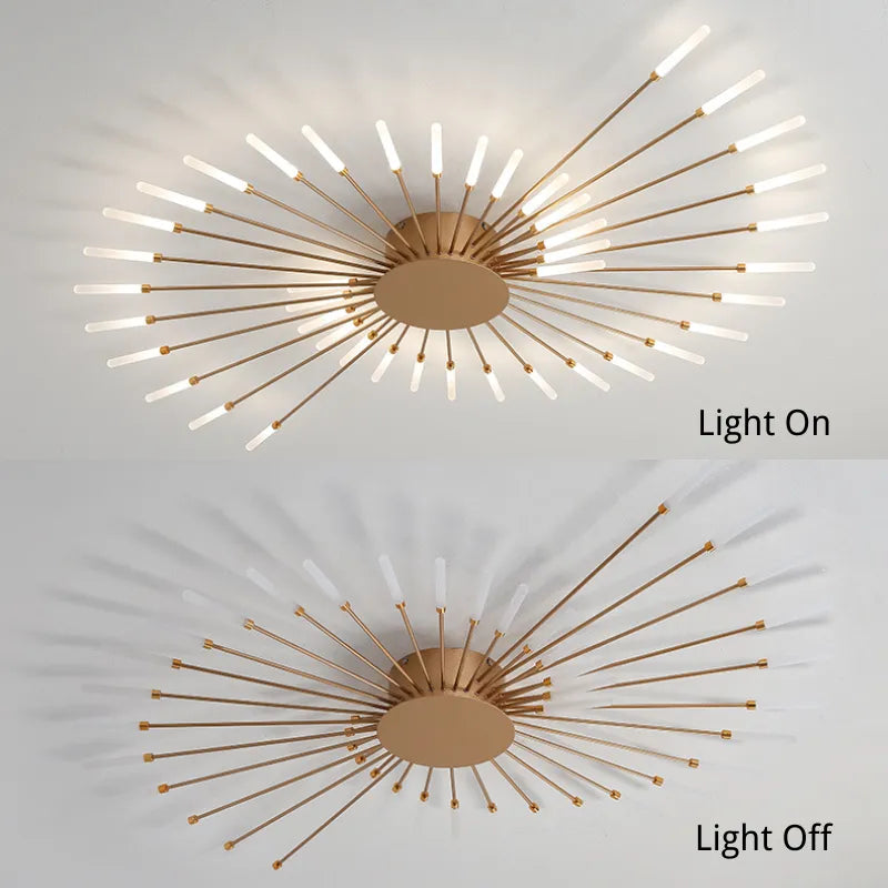 Wesley plafondslampe Fireworks, svart/gull | ventumra