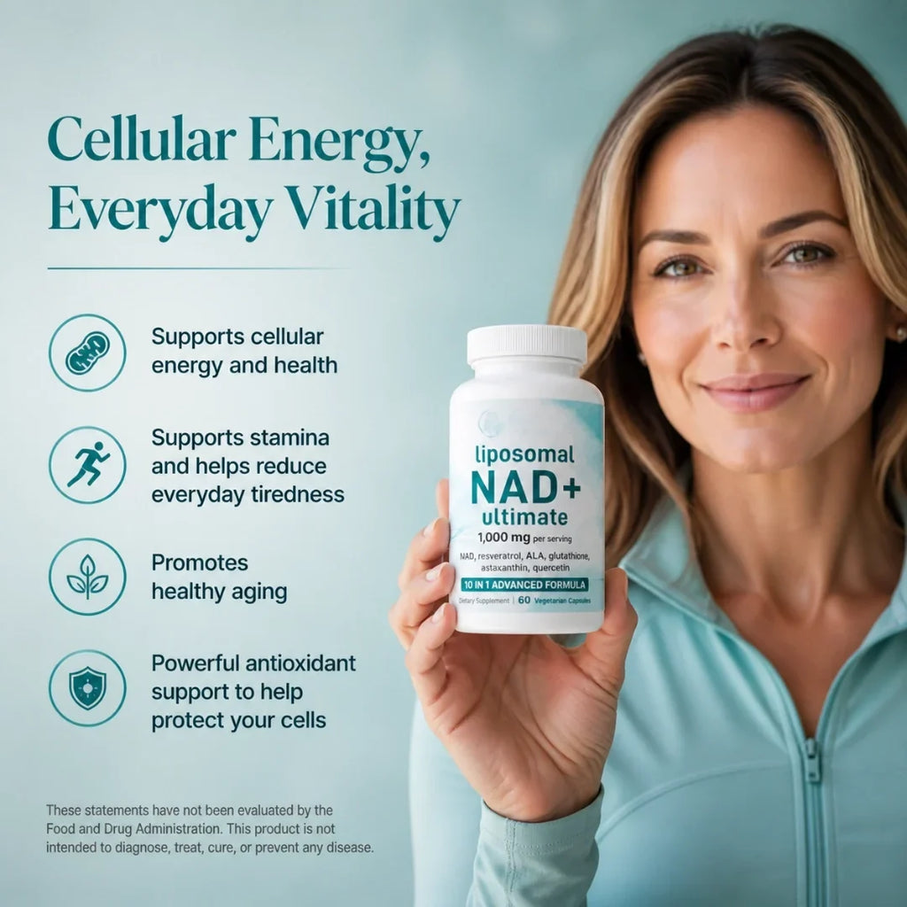 Liposomal NAD+ Capsules: 10-in-1 Cellular Energy & Healthy Aging Support
