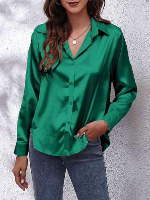 Chic Satin Relaxed Fit Shirt | ventumra