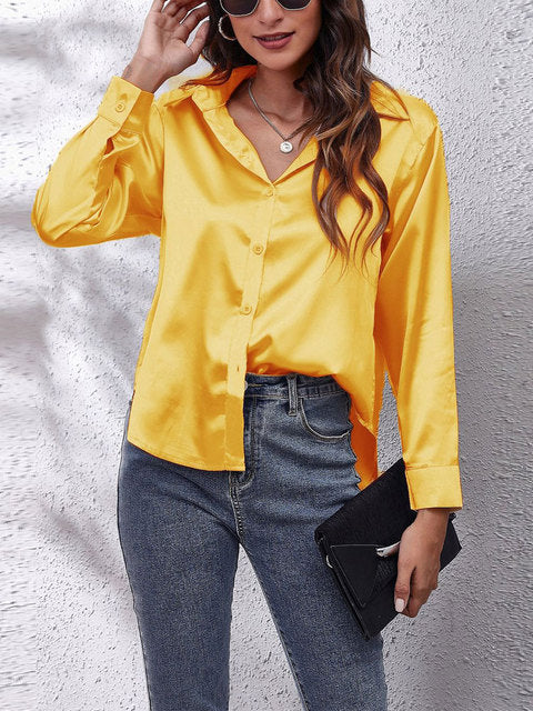Chic Satin Relaxed Fit Shirt | ventumra