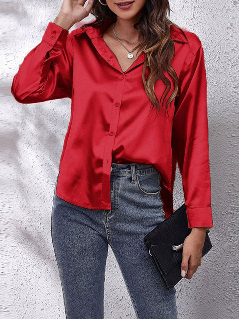 Chic Satin Relaxed Fit Shirt | ventumra