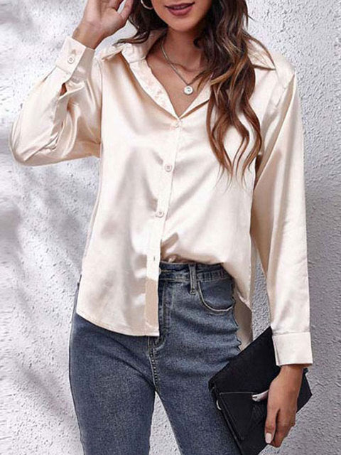 Chic Satin Relaxed Fit Shirt | ventumra