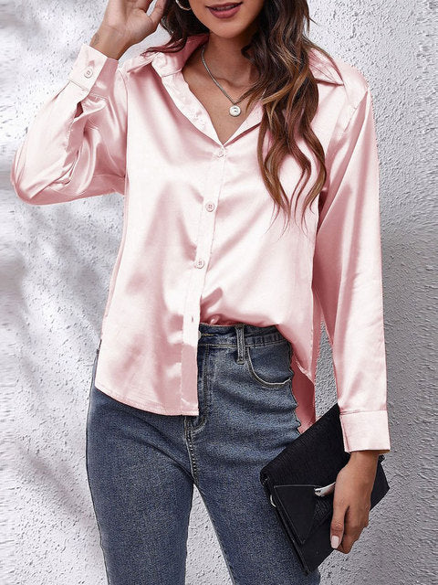 Chic Satin Relaxed Fit Shirt | ventumra