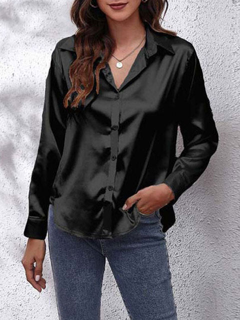 Chic Satin Relaxed Fit Shirt | ventumra