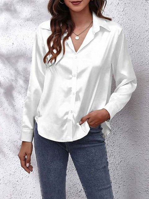 Chic Satin Relaxed Fit Shirt | ventumra