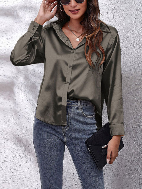 Chic Satin Relaxed Fit Shirt | ventumra