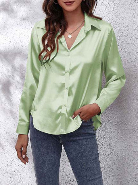 Chic Satin Relaxed Fit Shirt | ventumra