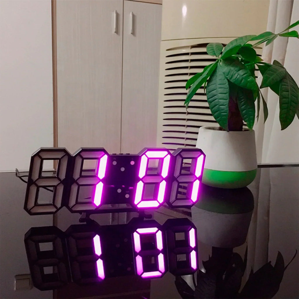 LumiSync 3D LED Wall Clock – Modern Digital Clock with Dimmable Lighting | ventumra