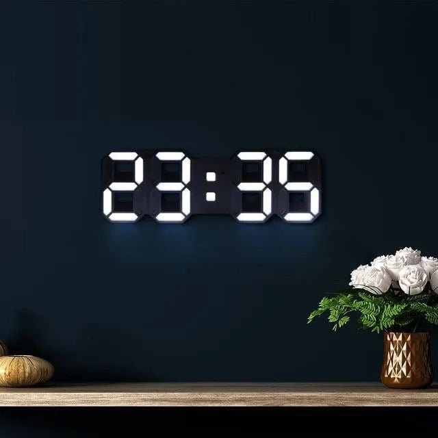 LumiSync 3D LED Wall Clock – Modern Digital Clock with Dimmable Lighting | ventumra