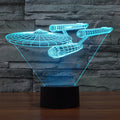 Lumora 3D Star Trek Enterprise Ship LED Lamp - Multicolor Optical Illusion Light | ventumra
