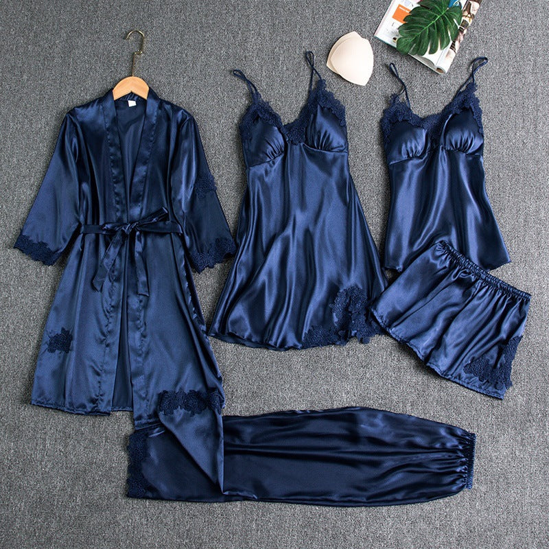 Sophisticated Lace-Trimmed Sleepwear Ensemble | ventumra
