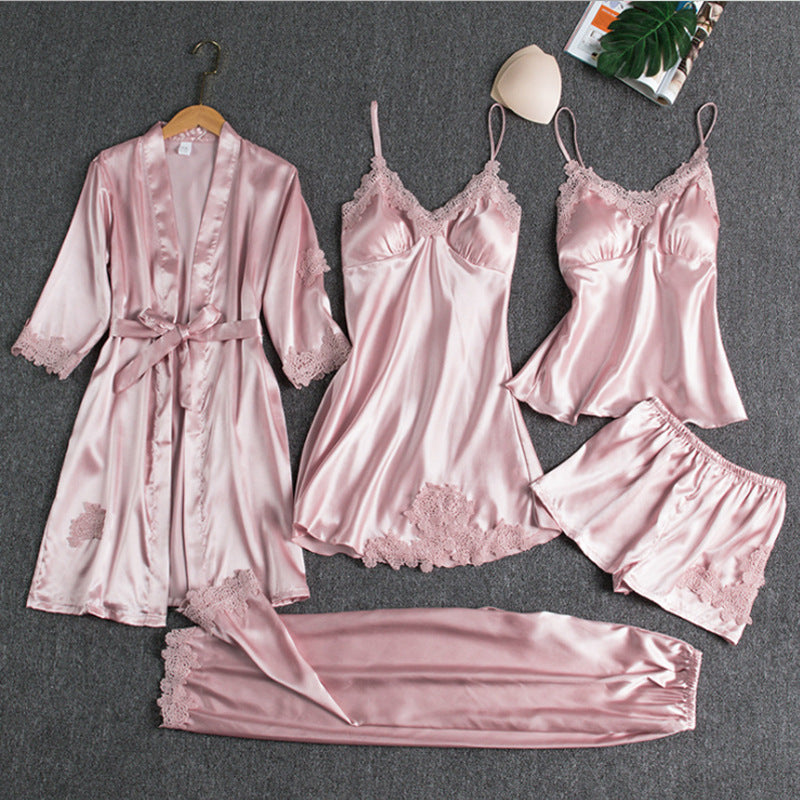 Sophisticated Lace-Trimmed Sleepwear Ensemble | ventumra
