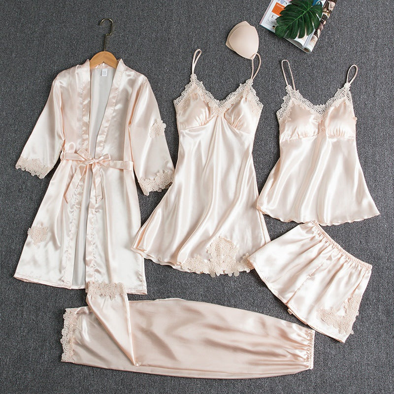 Sophisticated Lace-Trimmed Sleepwear Ensemble | ventumra