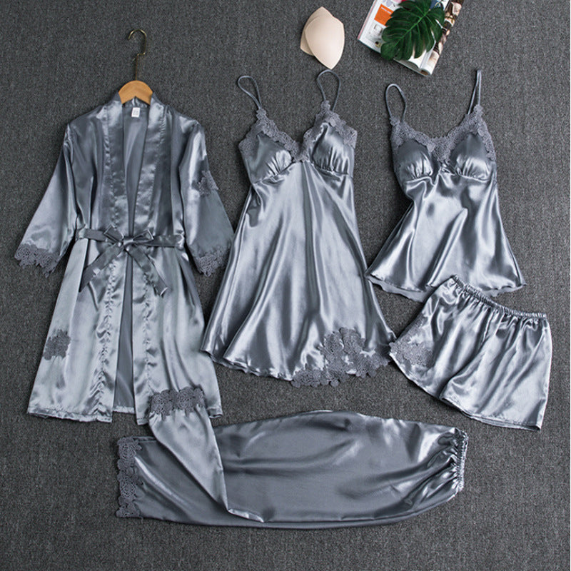Sophisticated Lace-Trimmed Sleepwear Ensemble | ventumra