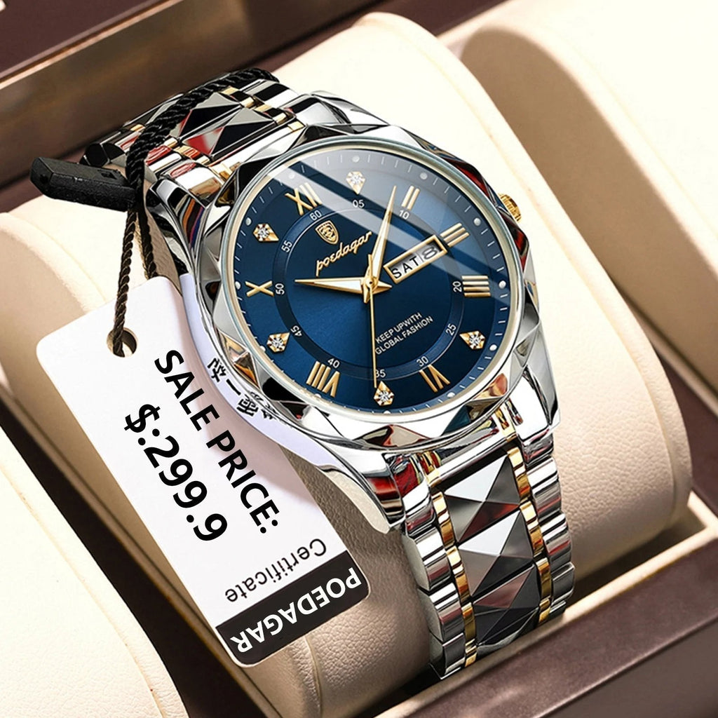 Men's Water-Resistant Watch with Luminous Hands | ventumra