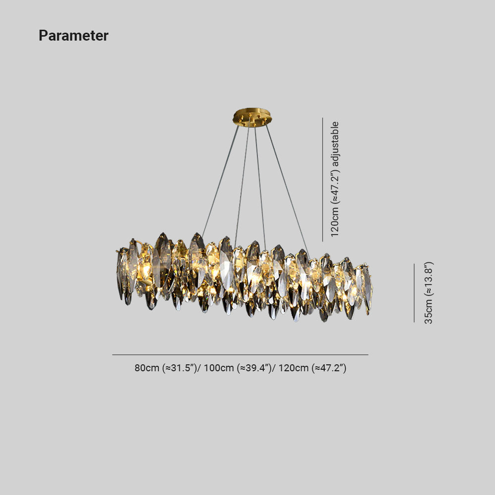Kristy Modern Annular Metal Crystal Pendant Light,Gold | ventumra
