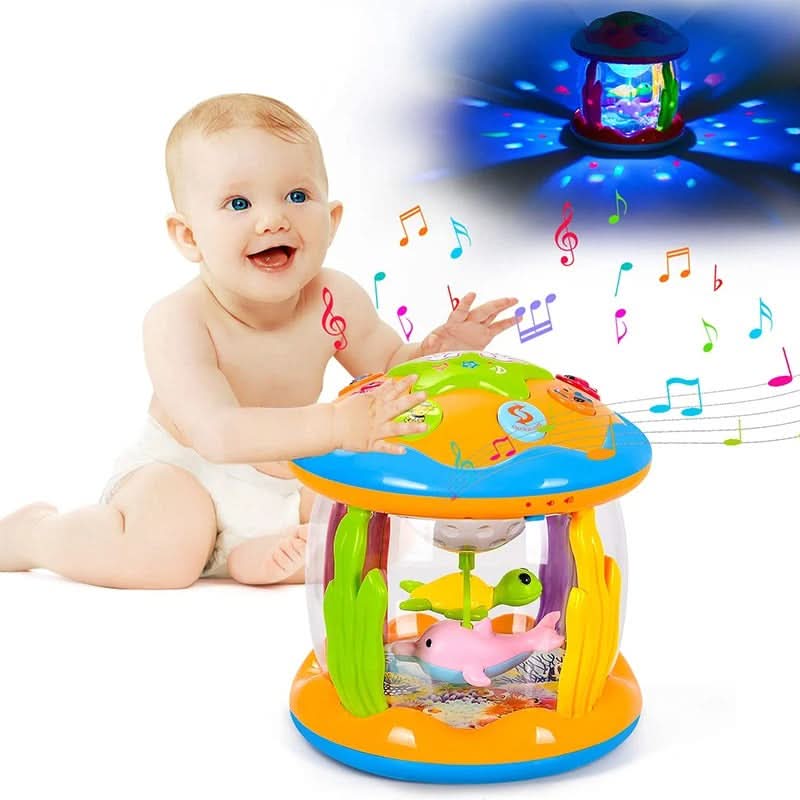 WhirlTone Musical Twirling Toy — Rotating Ocean Lights, Soft Tunes