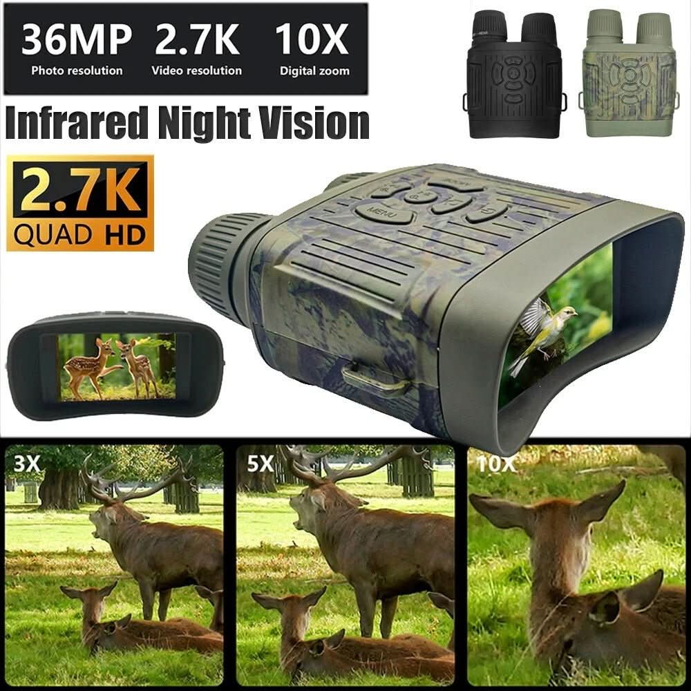 LumaGuard 300 Meter Range Night Vision Binoculars — Integrated Recording