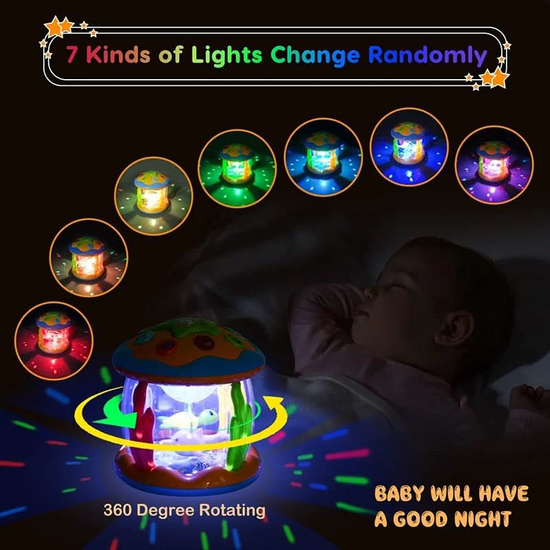 WhirlTone Musical Twirling Toy — Rotating Ocean Lights, Soft Tunes