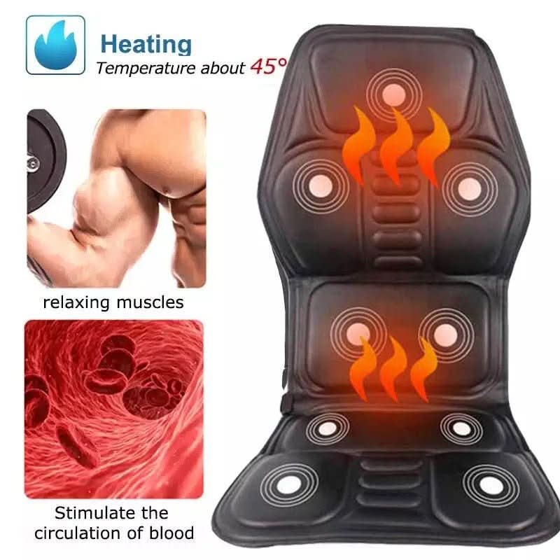 CalmCushion Electric Back Massage Cushion — Corded Vibration & Heat Function