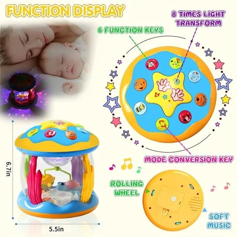 WhirlTone Musical Twirling Toy — Rotating Ocean Lights, Soft Tunes