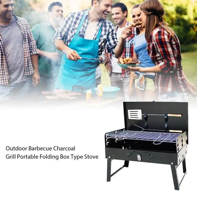TrailPeak Fold Grill — sammenklappelig bærbar stålgrill til hjem og have