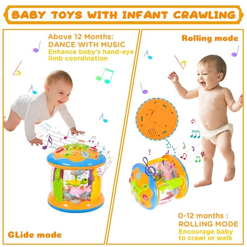 WhirlTone Musical Twirling Toy — Rotating Ocean Lights, Soft Tunes