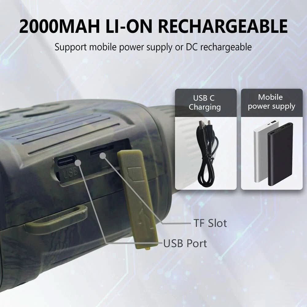 LumaGuard 300 Meter Range Night Vision Binoculars — Integrated Recording