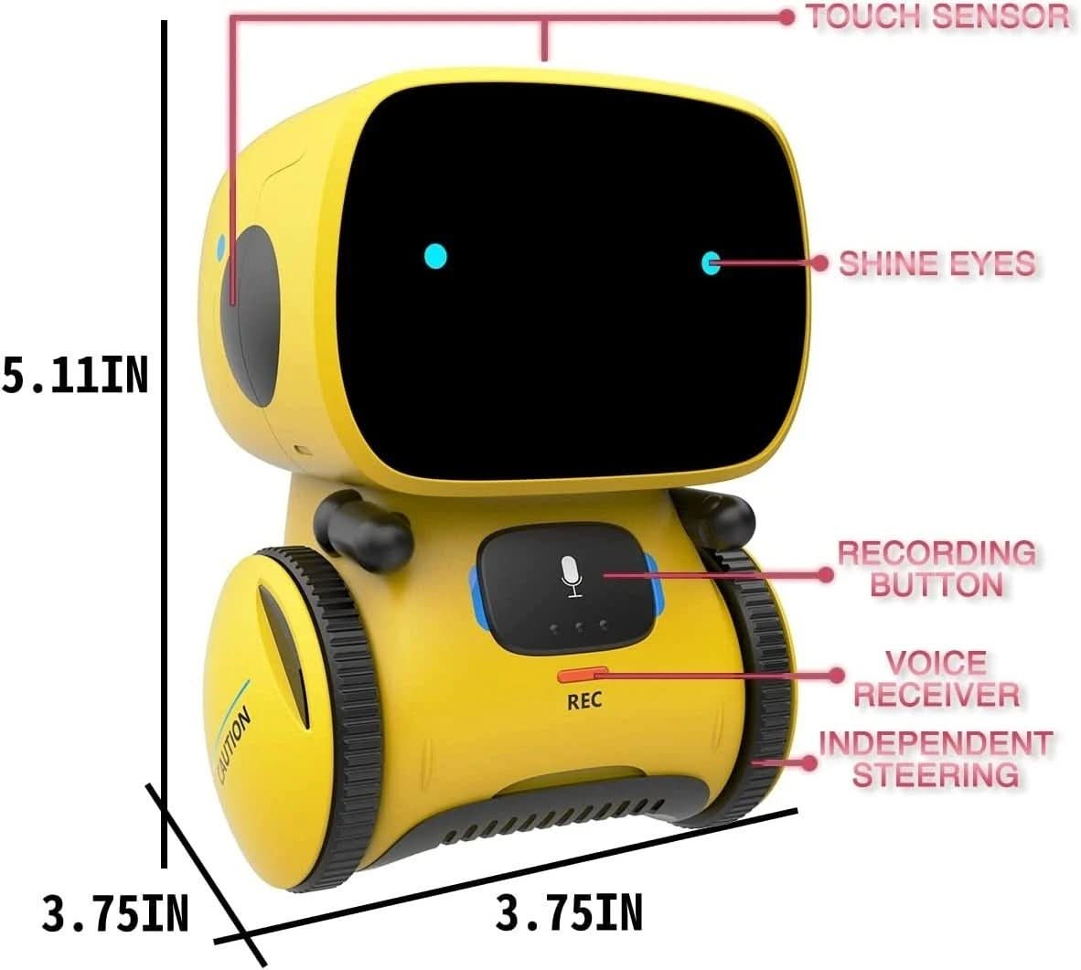 PulseBot Mini táncoló robot — interaktív hang- és hangvezérlési funkciók