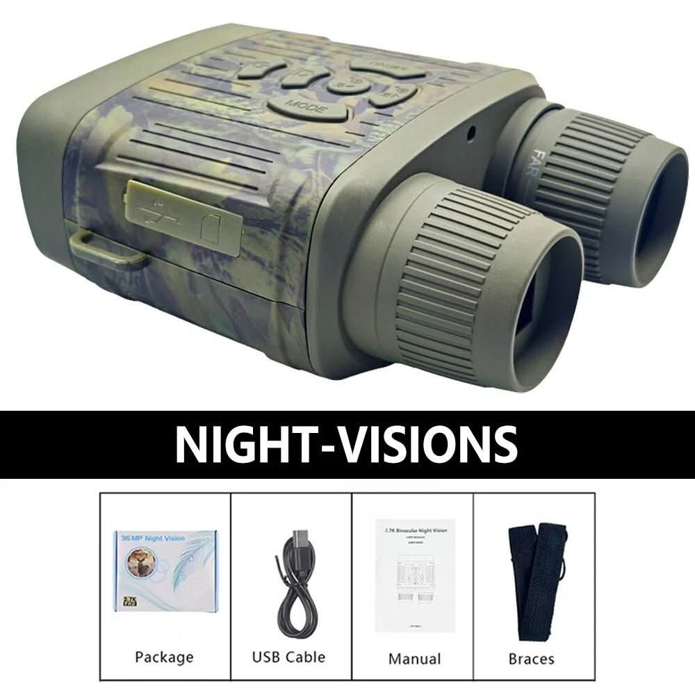 LumaGuard 300 Meter Range Night Vision Binoculars — Integrated Recording