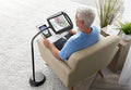 Hands-Free Full-Page Floor Magnifying Lamp with LED Lights