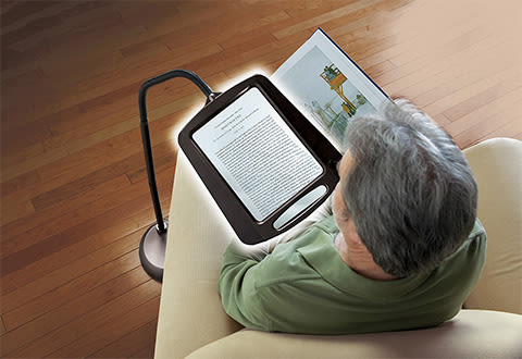 Hands-Free Full-Page Floor Magnifying Lamp with LED Lights